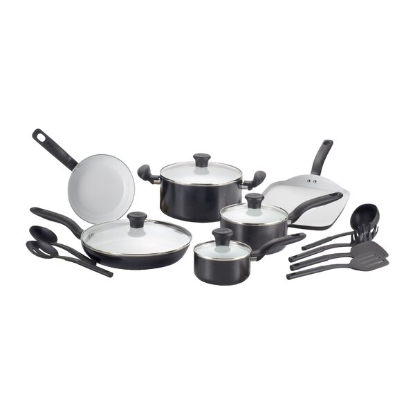 Initiatives Ceramic 16 Piece Cookware Set by T-fal