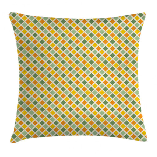 East Urban Home Indoor / Outdoor Checkered 36&quot; Throw Pillow Cover | Wayfair