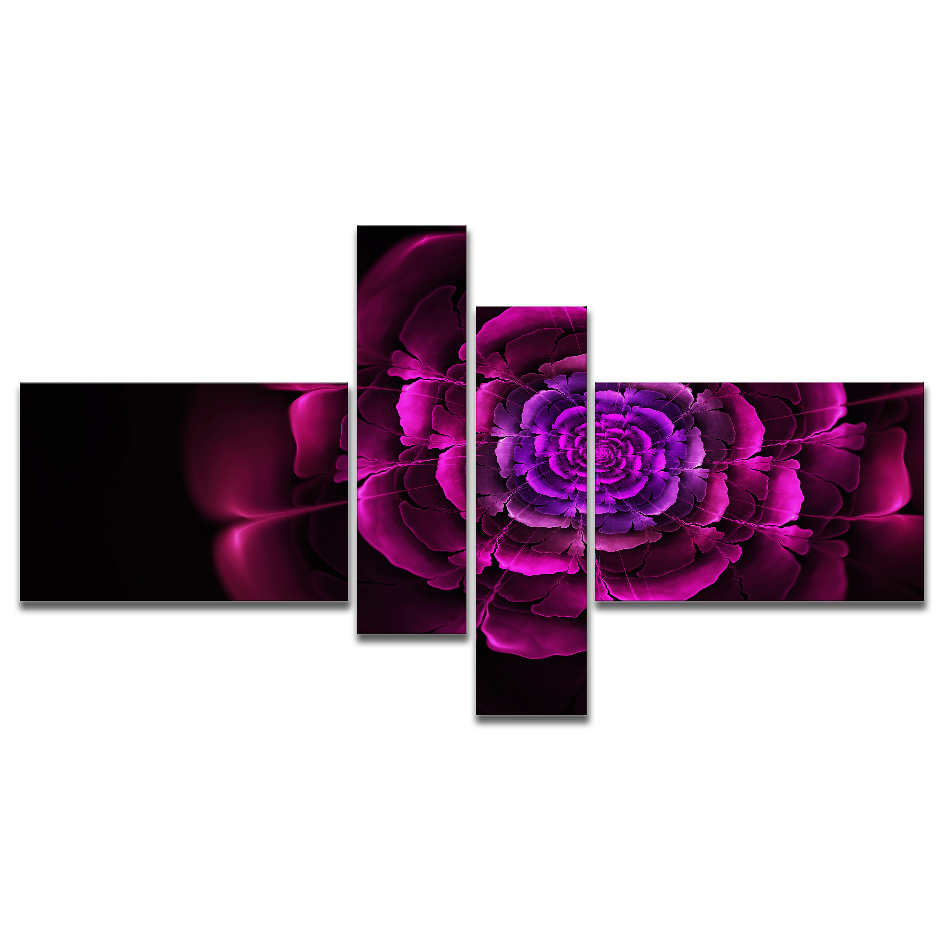 East Urban Home Fractal Purple Rose In Dark Graphic Art Print East Urban Home Fractal Purple Rose In Dark Graphic Art Print Multi Piece Image On Canvas Wayfair
