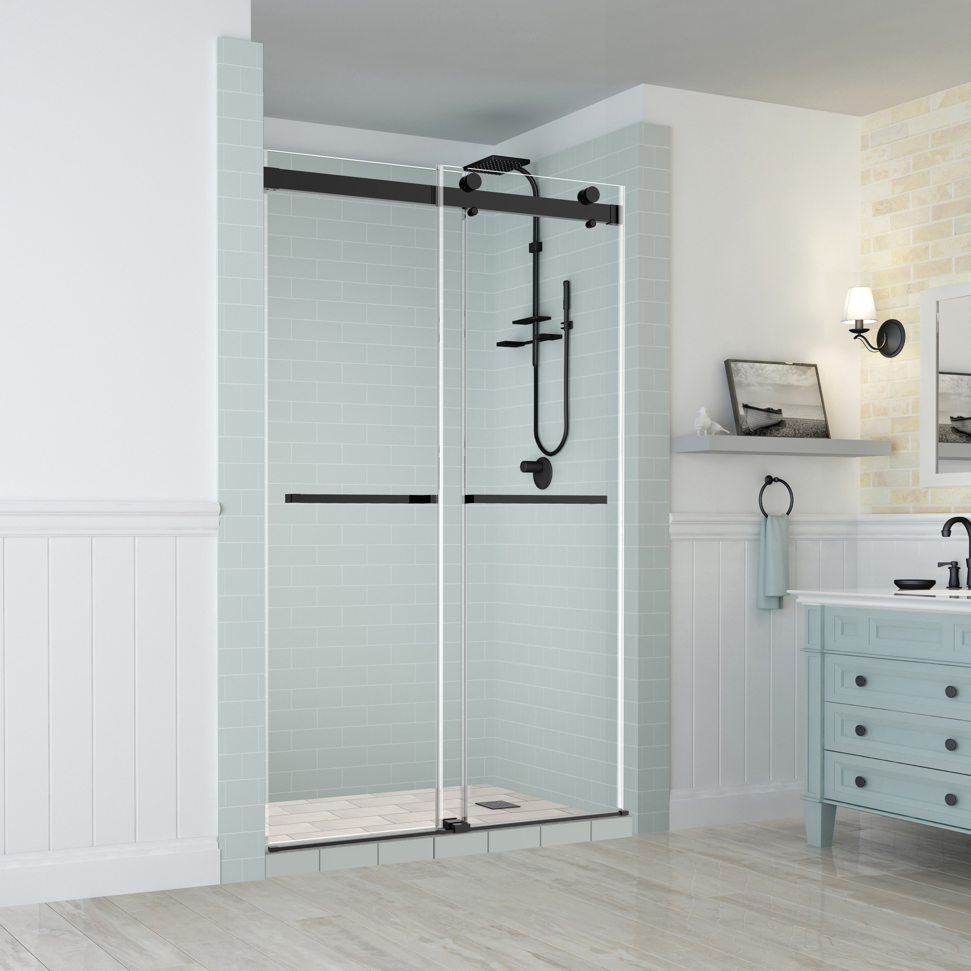Aston Rivage 60 X 76 Bypass Frameless Shower Door Wayfair