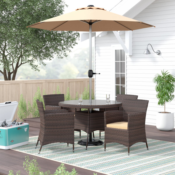 Best #1 Sharber 6 Piece Dining Set With Umbrella By Brayden Studio Purchase