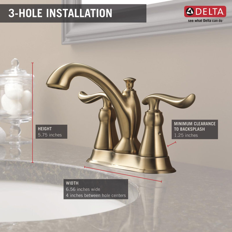 Linden Centerset Bathroom Faucet With Drain Assembly And Diamond