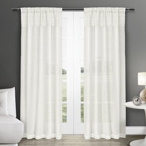 Paulin Solid Sheer Rod Pocket Curtain Panels (Set of 2)
