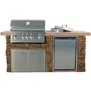 Advanced Q Stucco Built-In Gas Grill with Side Shelves