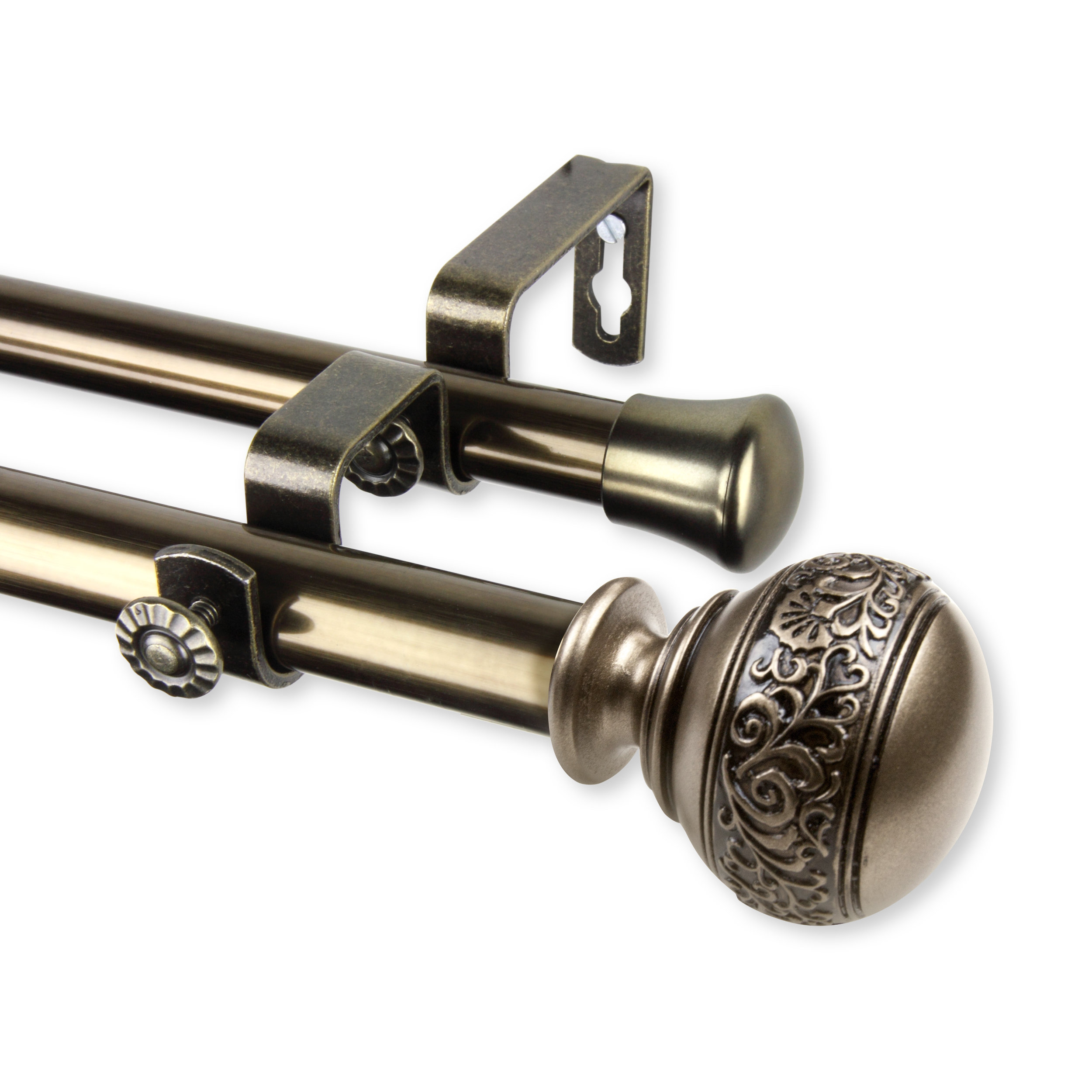Fleur De Lis Living Solon Double Curtain Rod Hardware Set