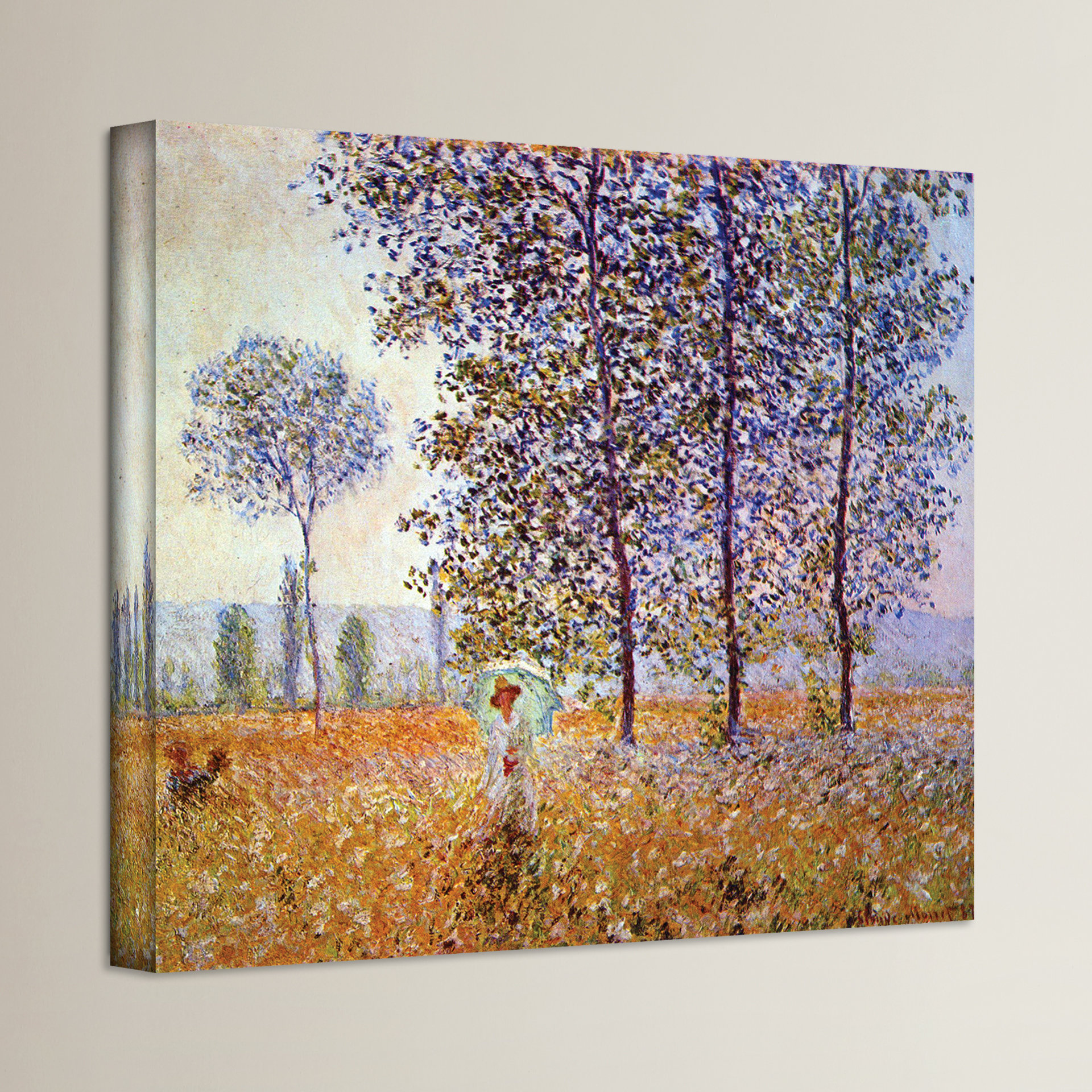 Four poplars by Claude Monet Giclee Fine Art Print Repro on Canvas