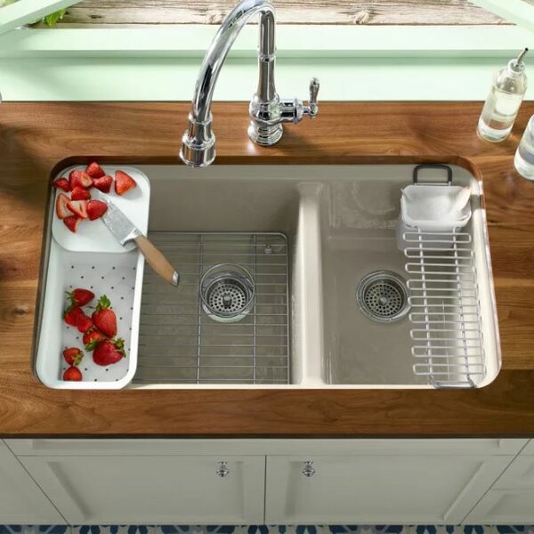 Riverby 33 L x 22 W Double Basin Undermount Kitchen Sink by Kohler
