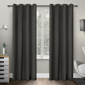 Tamara Solid Blackout Thermal Grommet Curtain Panels (Set of 2)