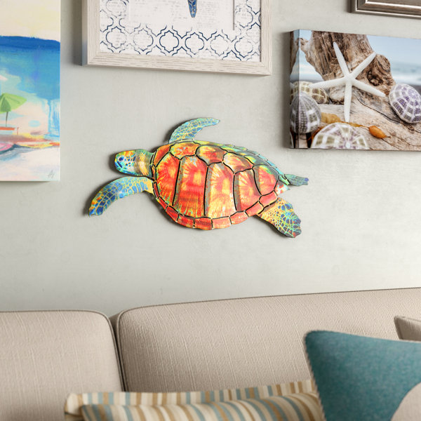 Beachcrest Home Sea Turtle Handmade Metal Wall Decor Reviews