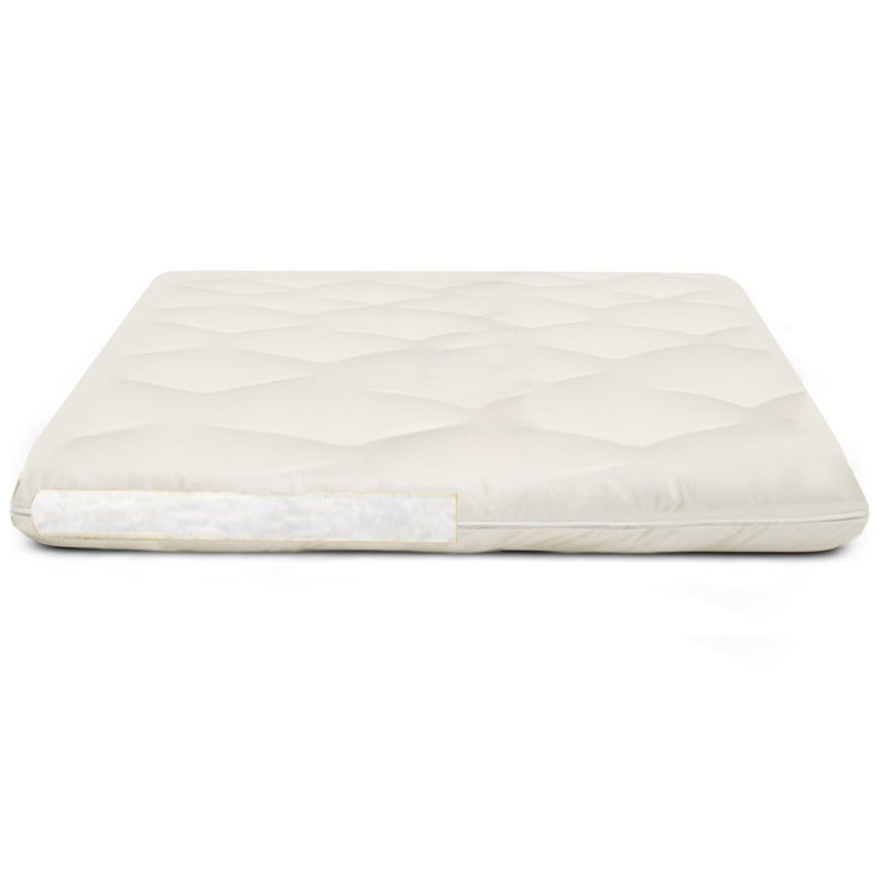 Twin X-Long Simple Comforts Feather and Down Mattress Pad with Anchor Band Security Straps White