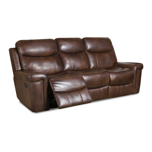 Heineman Leather Reclining Sofa By Alcott Hill No Copoun