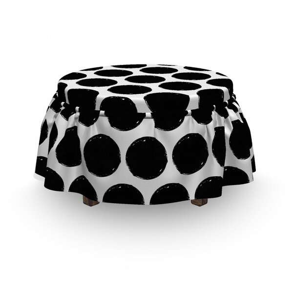 Grungy Round Shapes Ottoman Slipcover (Set Of 2) By East Urban Home