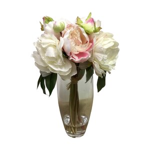 Garden Peonies Centerpiece in Glass Vase