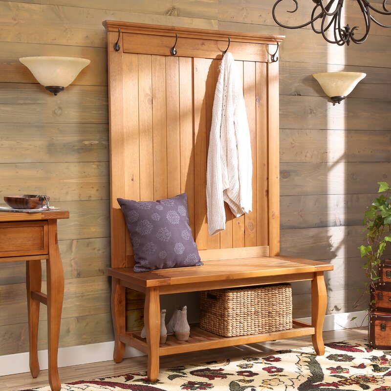 Three Posts Finleyville Solid Wood Hall Tree with Bench & Reviews | Wayfair