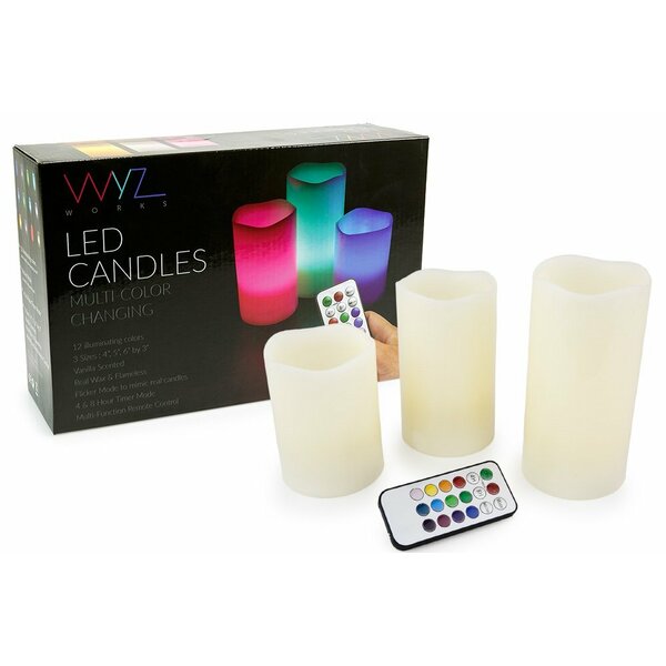 3 Piece LED Flickering Scented Flameless Candle Set by The Holiday Aisle