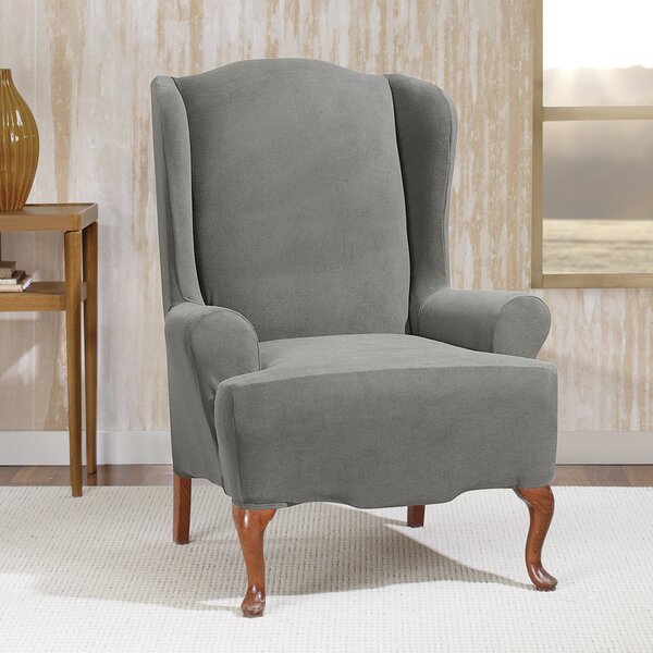 Stretch Morgan T-Cushion Wingback Slipcover By Sure Fit