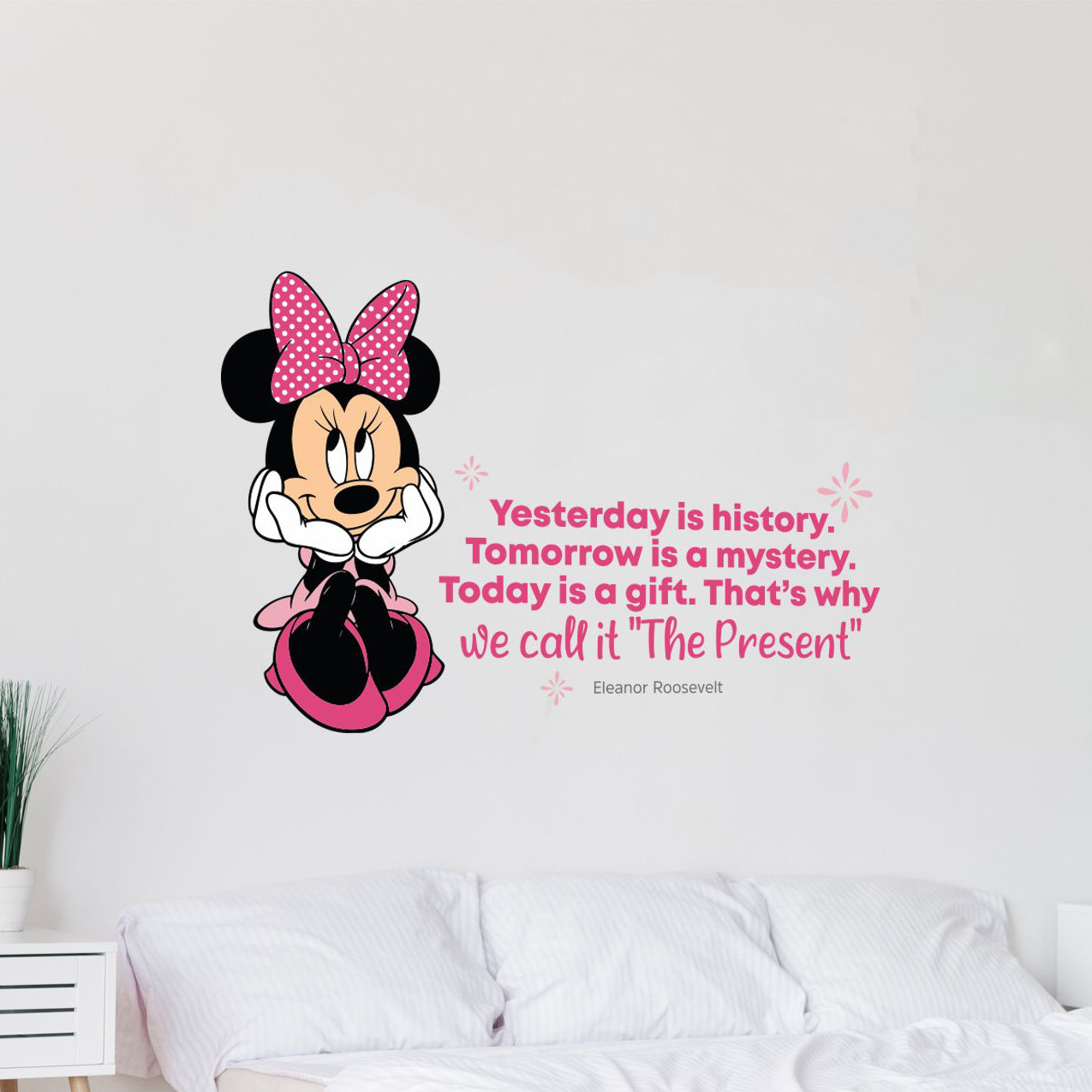 Design With Vinyl The Present Minnie Mouse Life Quote Vinyl Wall Decal Wayfair