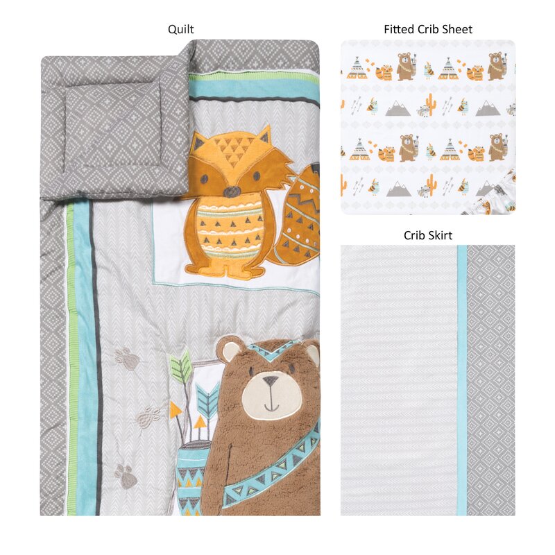 Harriet Bee Tisdale Buddies 3 Piece Crib Bedding Set Reviews