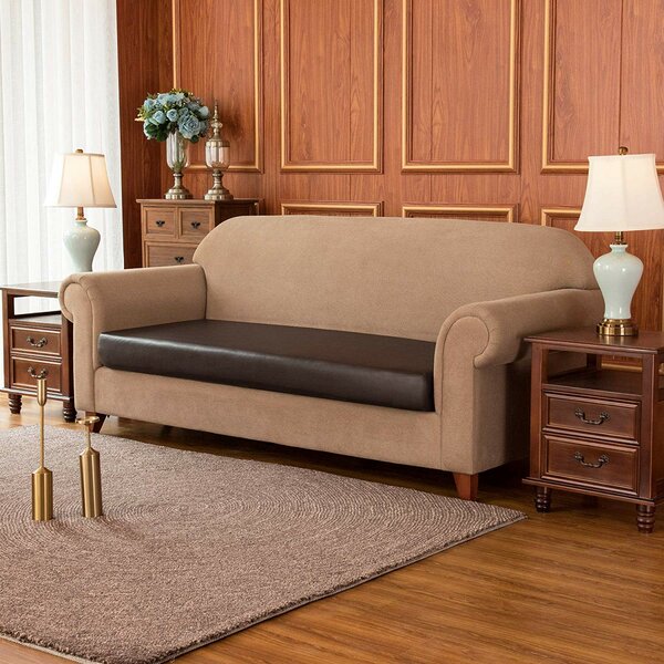 PU Leather Waterproof Box Cushion Sofa Slipcover By Ebern Designs