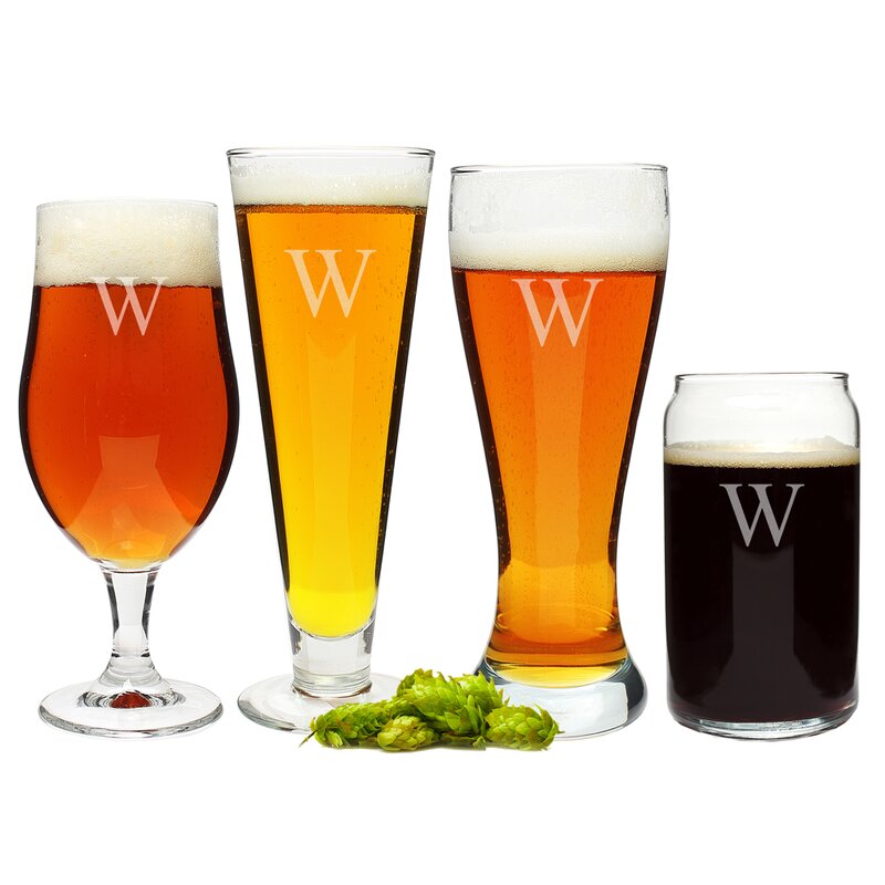 Cathys Concepts Personalized 4 Piece Specialty Beer Glass Set & Reviews ...