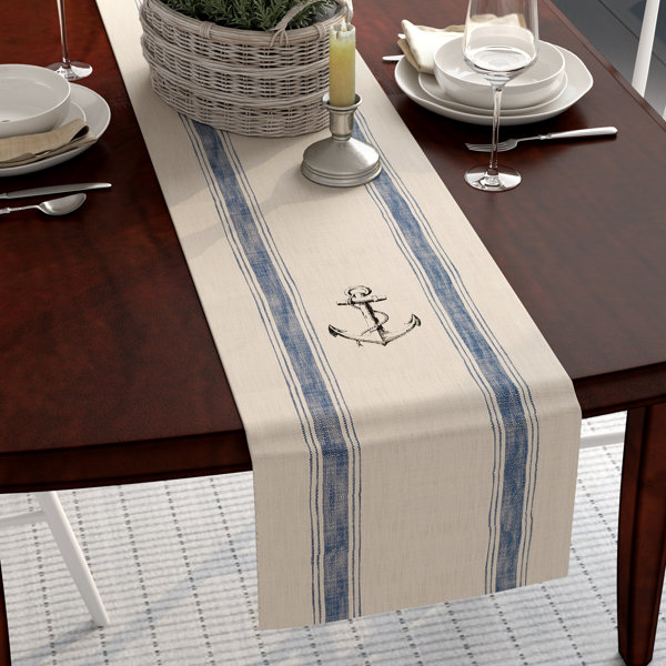 Ingersoll Anchor Feed Sack Table Runner by Beachcrest Home