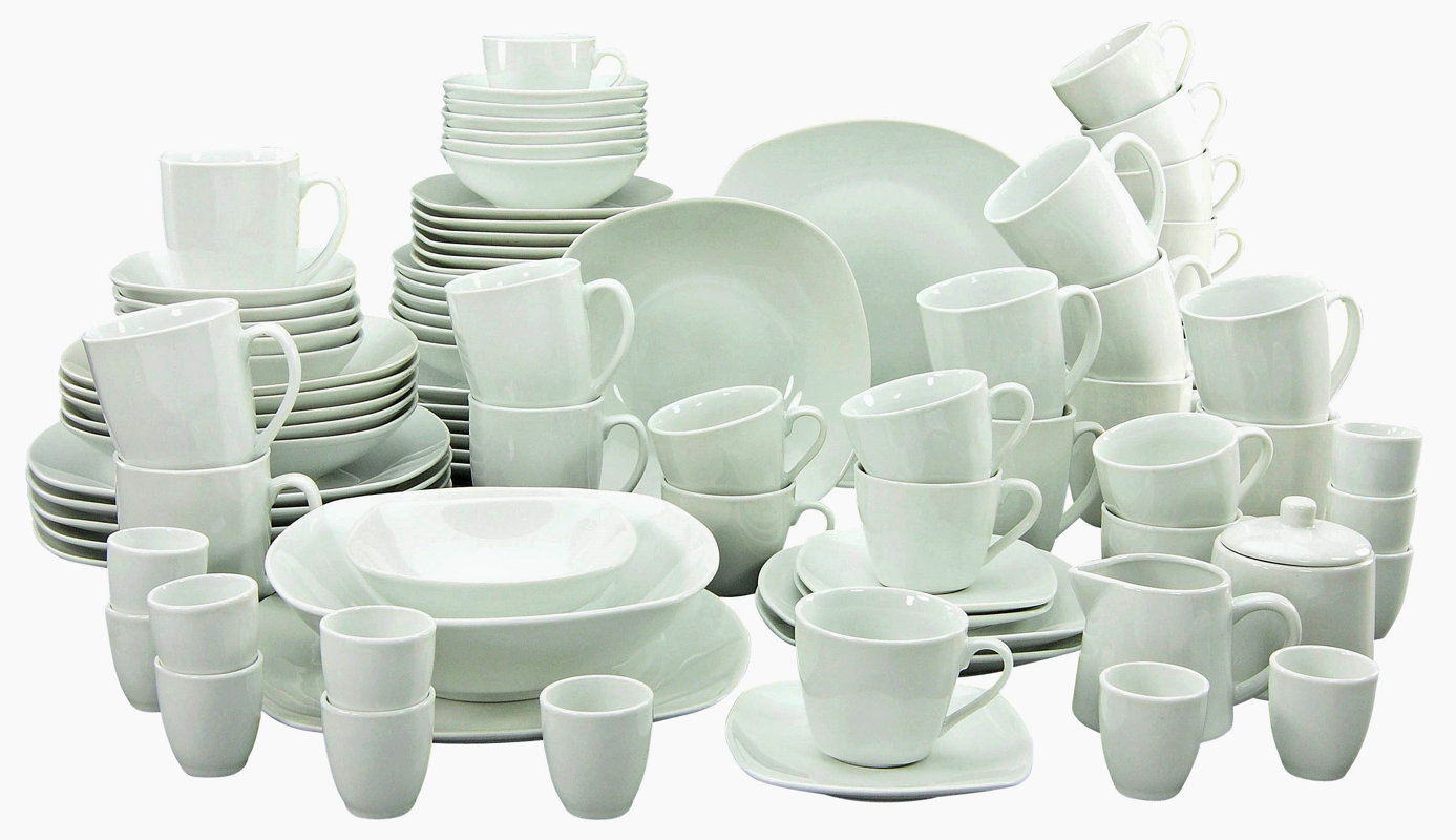 Creatable Square 100 Piece Dinnerware Set, Service for 12 & Reviews
