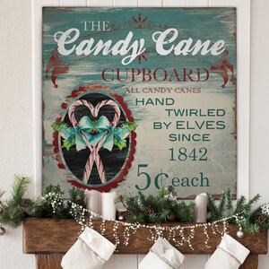 'Vintage Ad: Candy Canes' Graphic Art on Wrapped Canvas