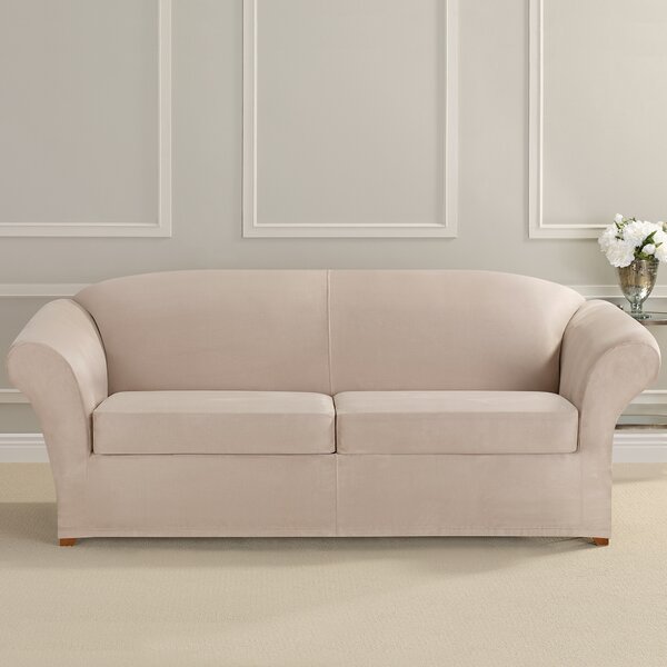 Ultimate Heavyweight Stretch Suede Box Cushion Sofa Slipcover By Sure Fit