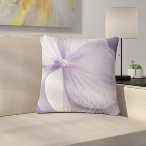 Suzanne Harford Hydrangea Flower Floral Lavender Outdoor Throw Pillow