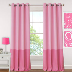 Madeline Juvenile Solid Blackout Grommet Single Curtain Panel