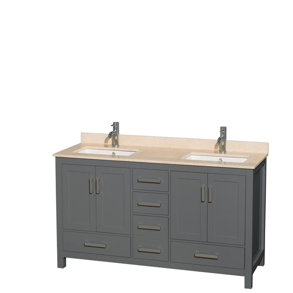 Sheffield 60 Double Bathroom Vanity Set by Wyndham Collection