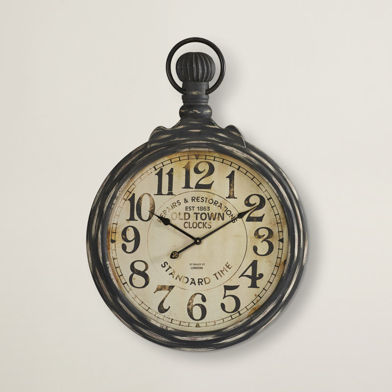 Darby Home Co Oversized 27.5" Pocket Watch Wall Clock & Reviews Wayfair