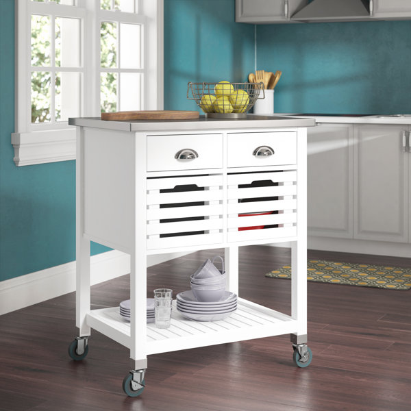 Fulton Kitchen Cart With Stainless Steel By Red Barrel Studio Best #1
