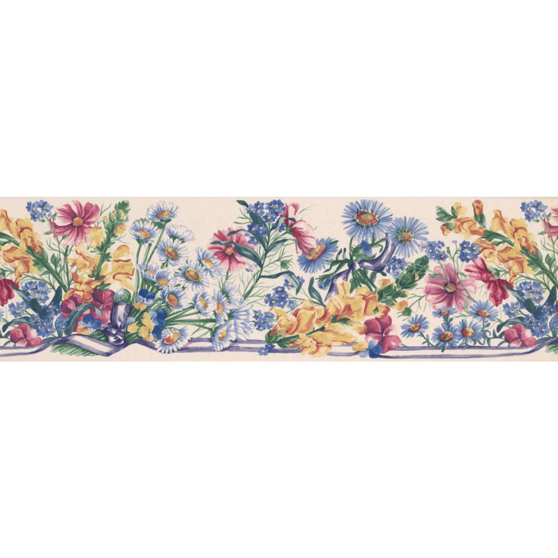 August Grove Mcgowen Daisies 15 L X 6 5 W Wallpaper Border Wayfair