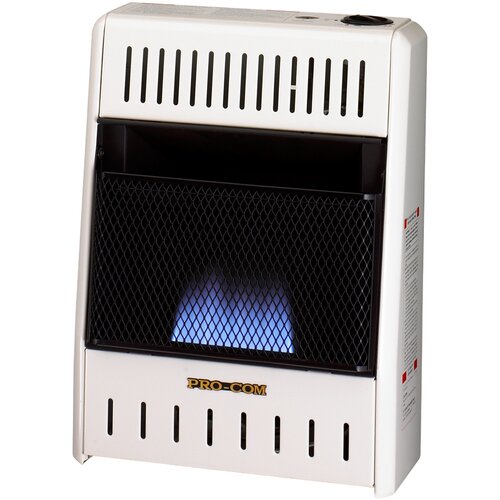 Dual Fuel Ventless Flame 10,000 BTU Natural Gas/Propane Infrared Wall Mounted Heater by ProCom