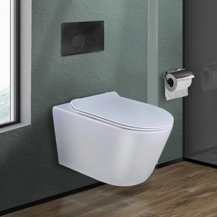 Fine Fixtures Nebula Dual-Flush Water Elongated Wall-Mount Toilet ...