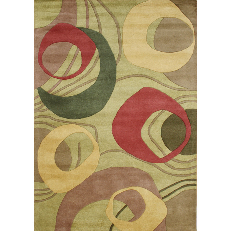 New Zealand Handmade Amber Green Area Rug