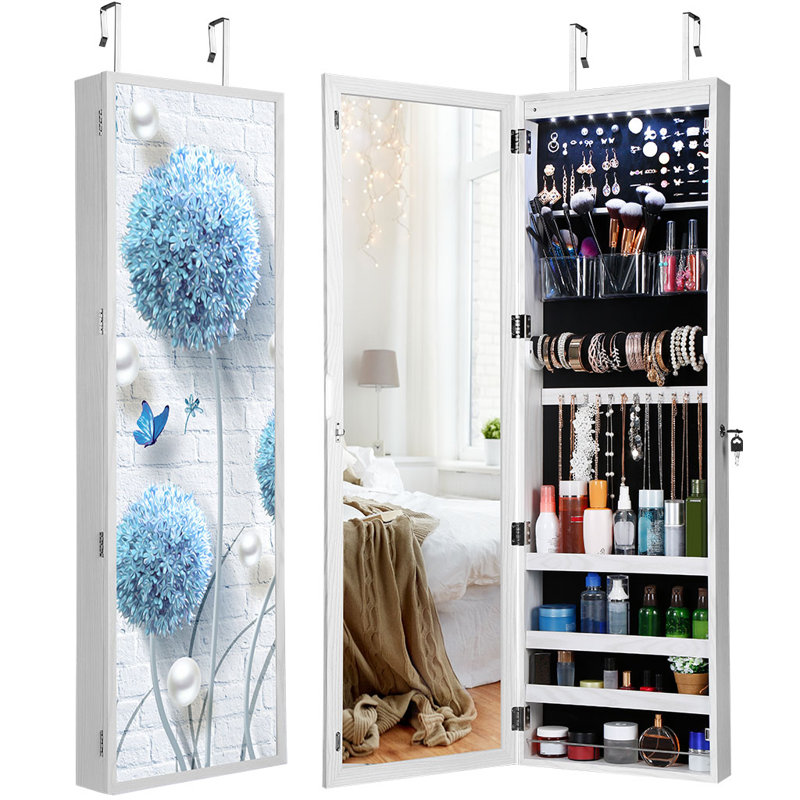 Langria Over The Door Jewelry Armoire With Mirror Wayfair