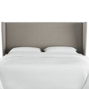 Buelow Cotton Upholstered Wingback Headboard by Brayden Studio