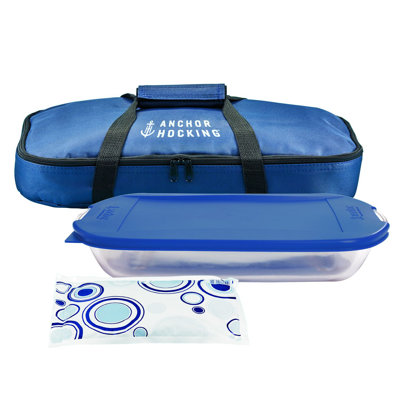 A glass bakeware set photographed for a US home retailer listing in September 2026