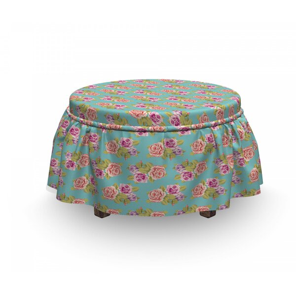 Rose Bouquet Ottoman Slipcover (Set Of 2) By East Urban Home