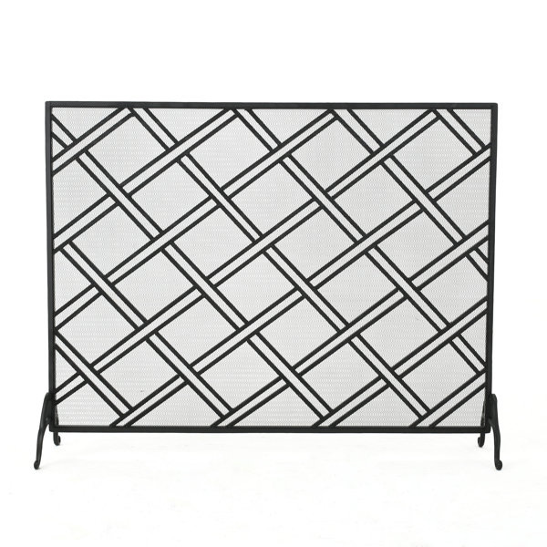 Redd Single Panel Iron Fireplace Screen by Winston Porter