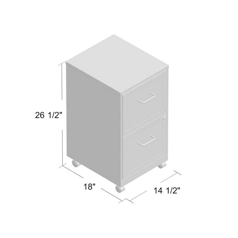 Zipcode Design Nathen 2 Drawer Mobile Vertical Filing Cabinet