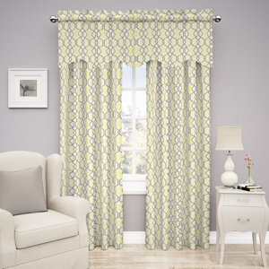 Make Waves Geometric Room Darkening Rod Pocket Single Curtain Panel