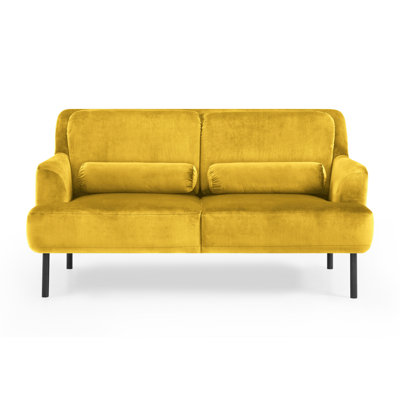 MS015LOVESEAT Julija V2 2Seater Orren Ellis Fabric Yellow Velvet