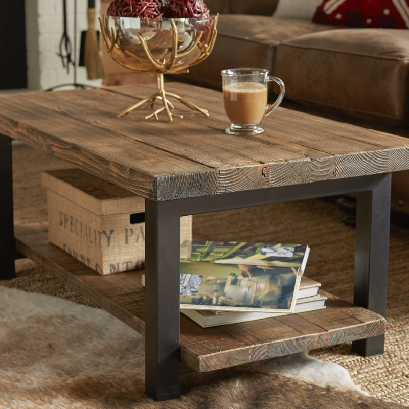 Mistana Veropeso 42 Wood Metal Coffee Table Wayfair Veropeso 42 Wood Metal Coffee Table