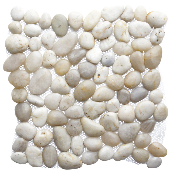 Crystal Shell Random Sized Natural Stone Pebble Tile Crystal Shell Random Sized Natural Stone Pebble Tile