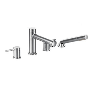 Align Two Handle Deck Mount Diverter Roman Tub Faucet Trim with Hand Shower