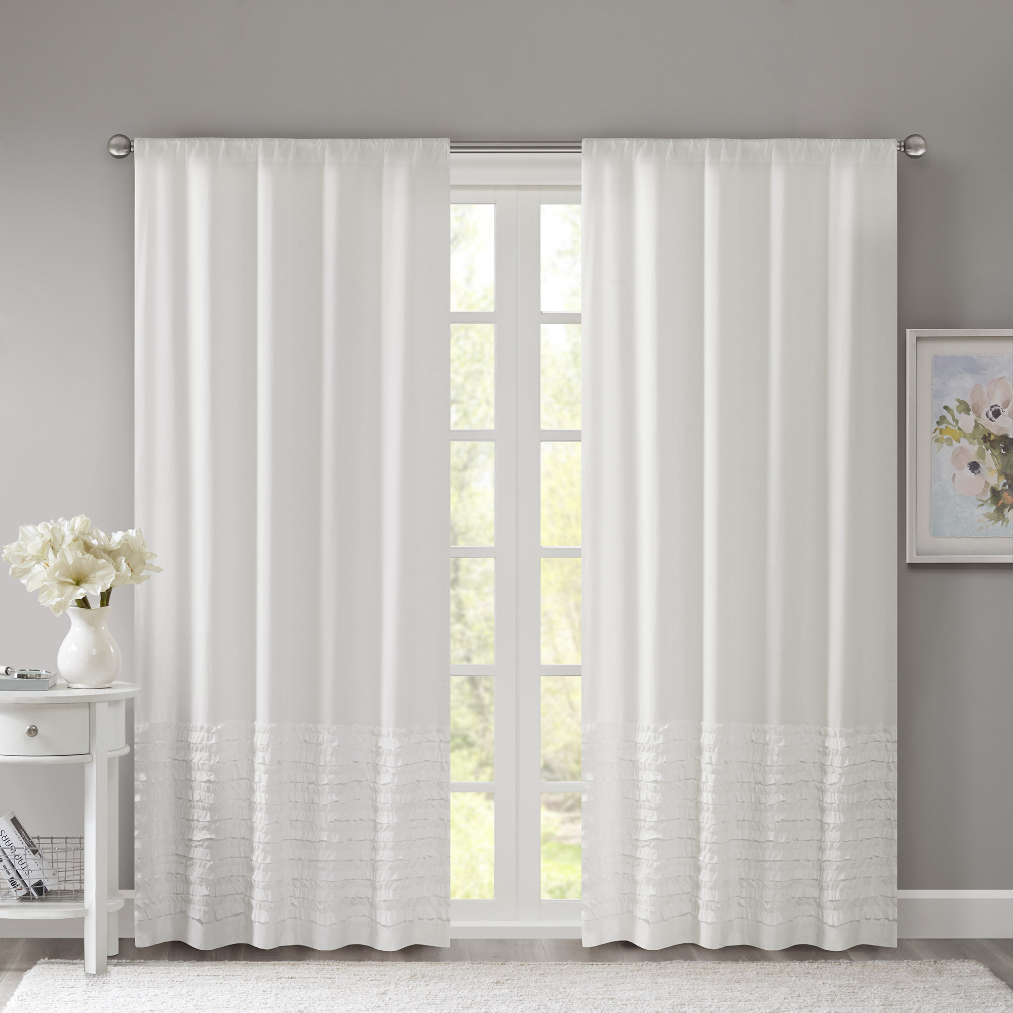 Charlton Home Sanner Solid Semi Sheer Rod Pocket Curtain Panel