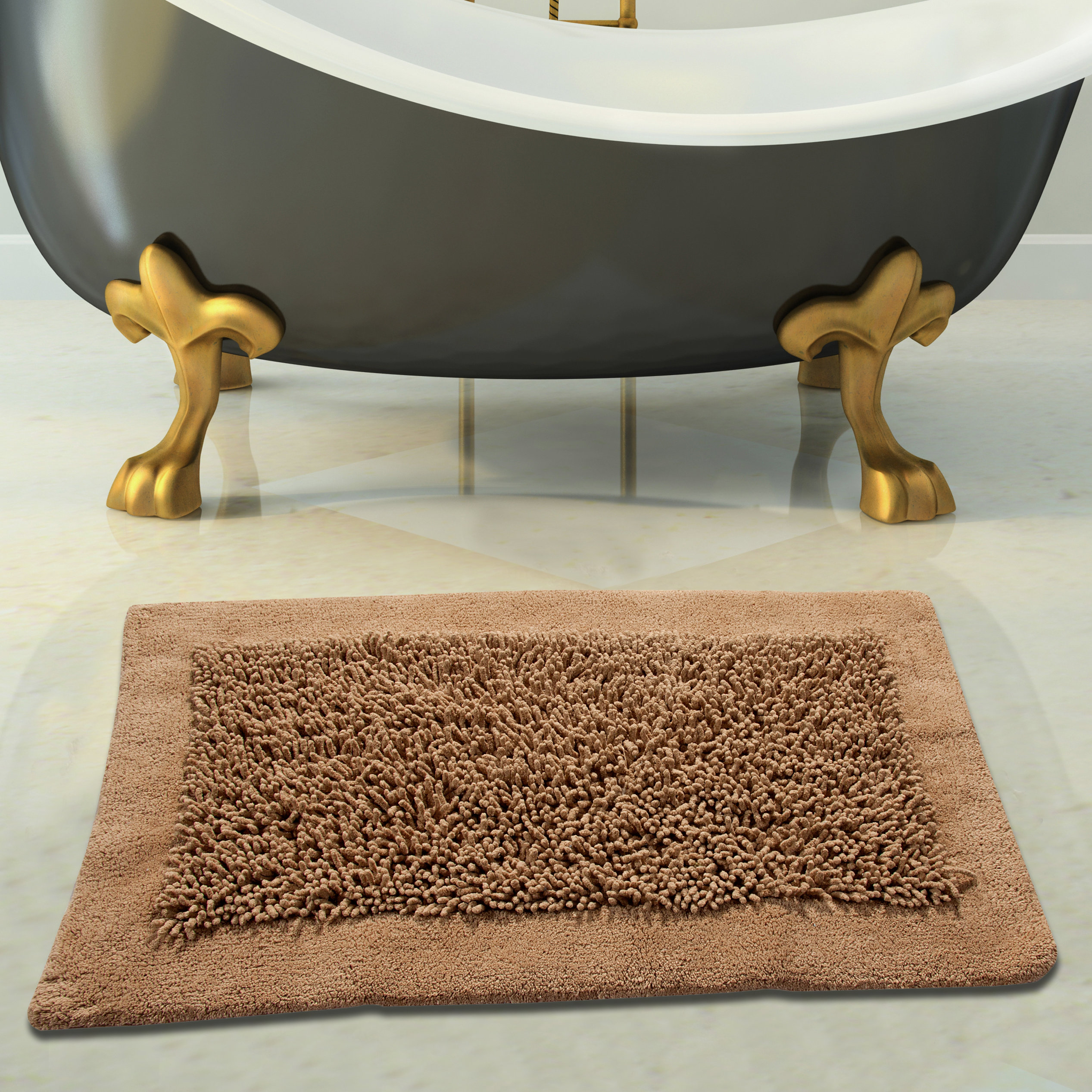 Ruiboury Heart Shaped Long Plush Carpet Shower Floor Bathroom Bath Rug Non Slip Living Room Bedroom Floor Mat